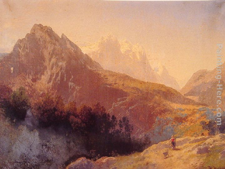 In the Alps painting - Herman Herzog In the Alps art painting